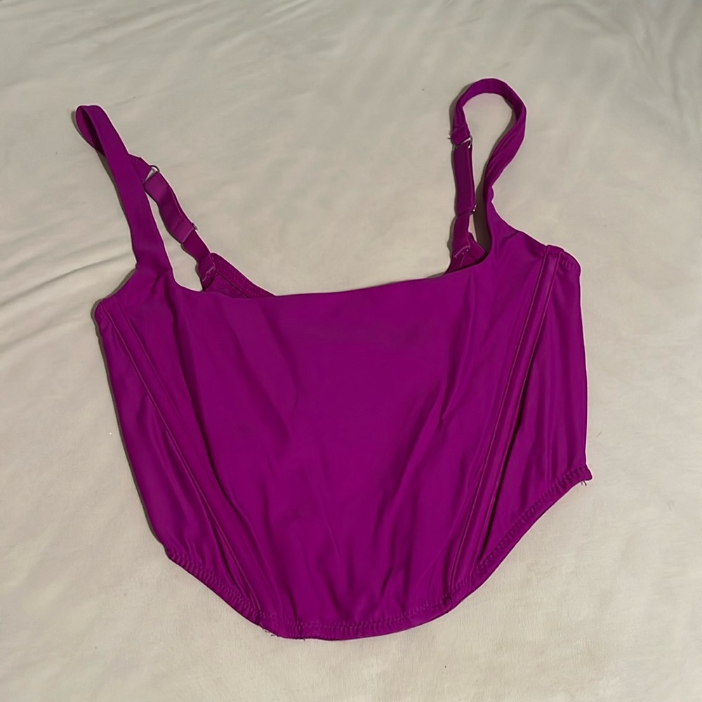 Magenta crop/corset type shirt